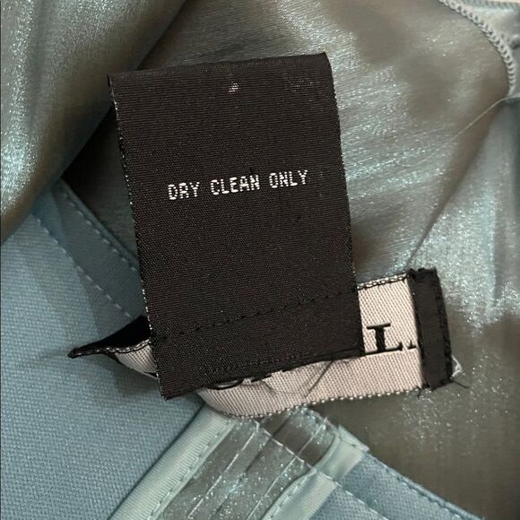 Cachet Blue-Green Dressy Faux Wrap Jacket Blouse Womens Size 12 Party - Picture 12 of 12